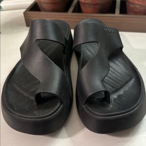 Black Wedge Crocs Size 7 Worn one time